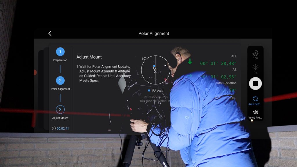 極軸合わせ画面