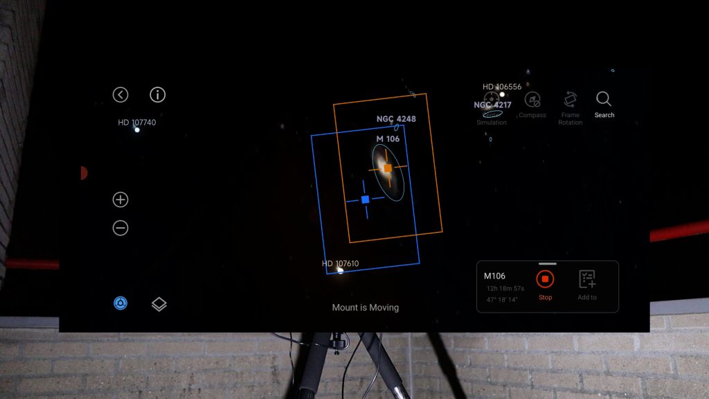 星図から M106 を検索して導入